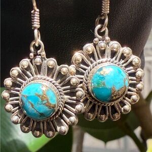 925 Copper Turquoise Earrings